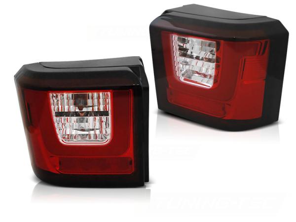 LED Lightbar Rückleuchten für VW T4 Bus Bj. 90-03 Rot/Chrom